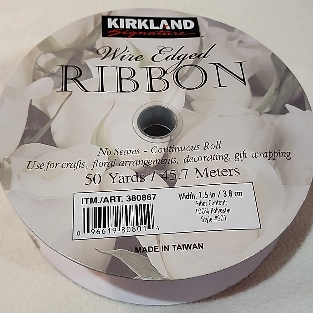 4 Rolls Kirkland Wire-edged Ribbon, 1-1/2